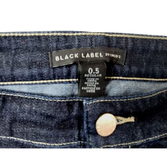 Black Label Womens Blue Jeans Zipper in Waistband size .5 / 6 XS  JH1196 - Picture 4 of 5